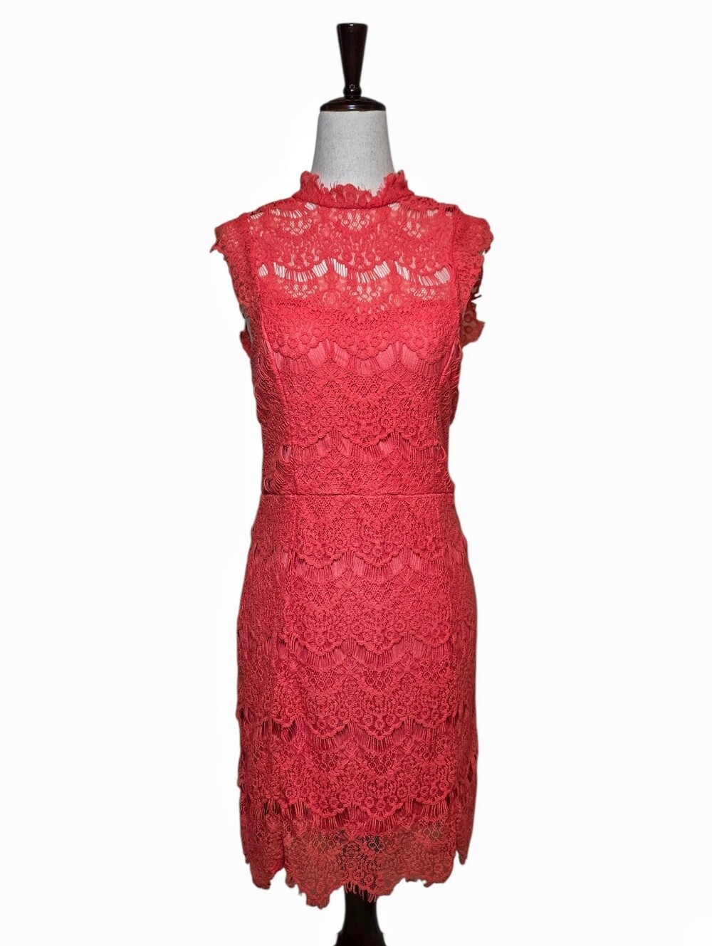 Intimately Free People Coral Daydream Lace Open Back Mini Dress Size M